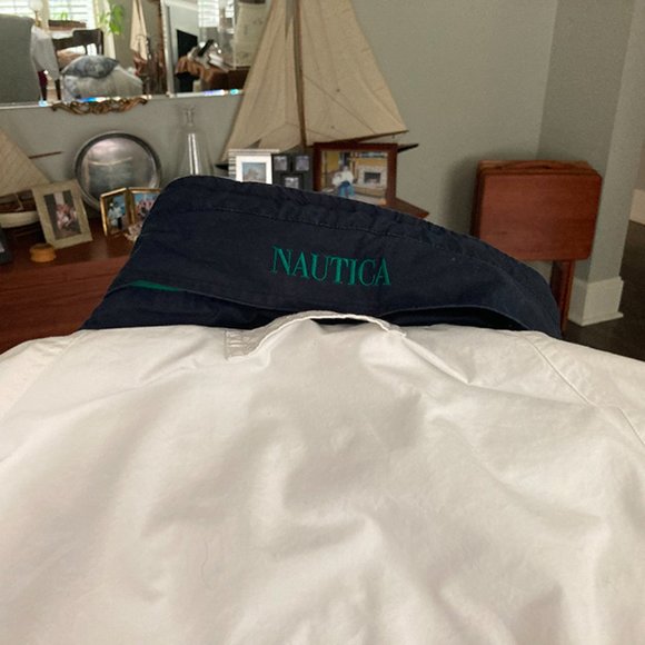 Nautica Men's Windbreaker - Navy/White/Green - Picture 3 of 8